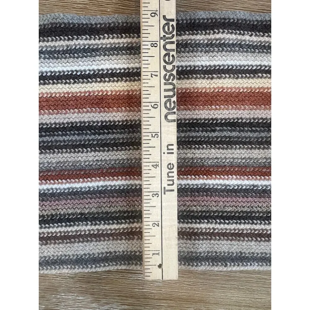 VTG William Brunton Hand Knits Scarf 100% Lambswool Made Scotland Striped Fringe